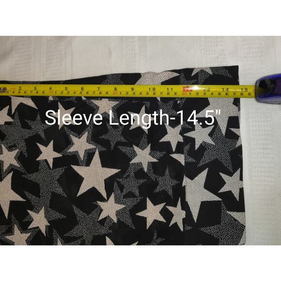 Torrid Sheer Top Blouse PLUS Sz 5X 6X Black Gray White Stars Lightweight - Picture 13 of 16